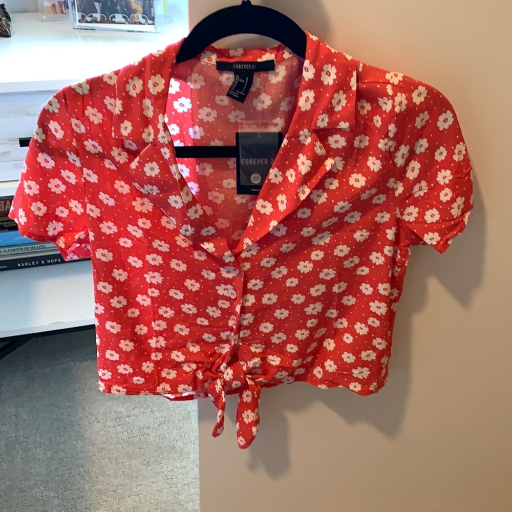 Forever 21 button down tie top